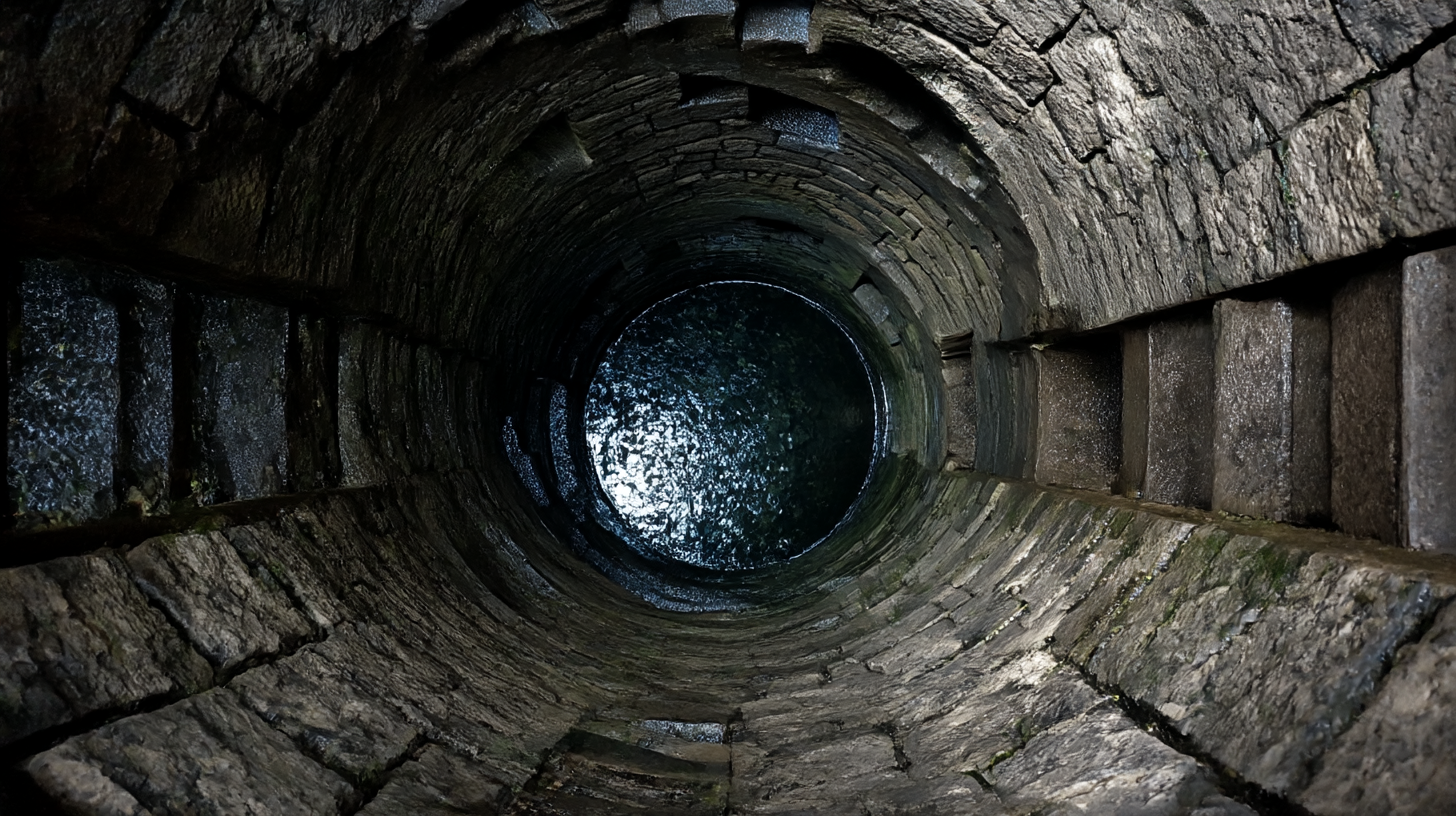 You can peer down the well or stare into the pipe.